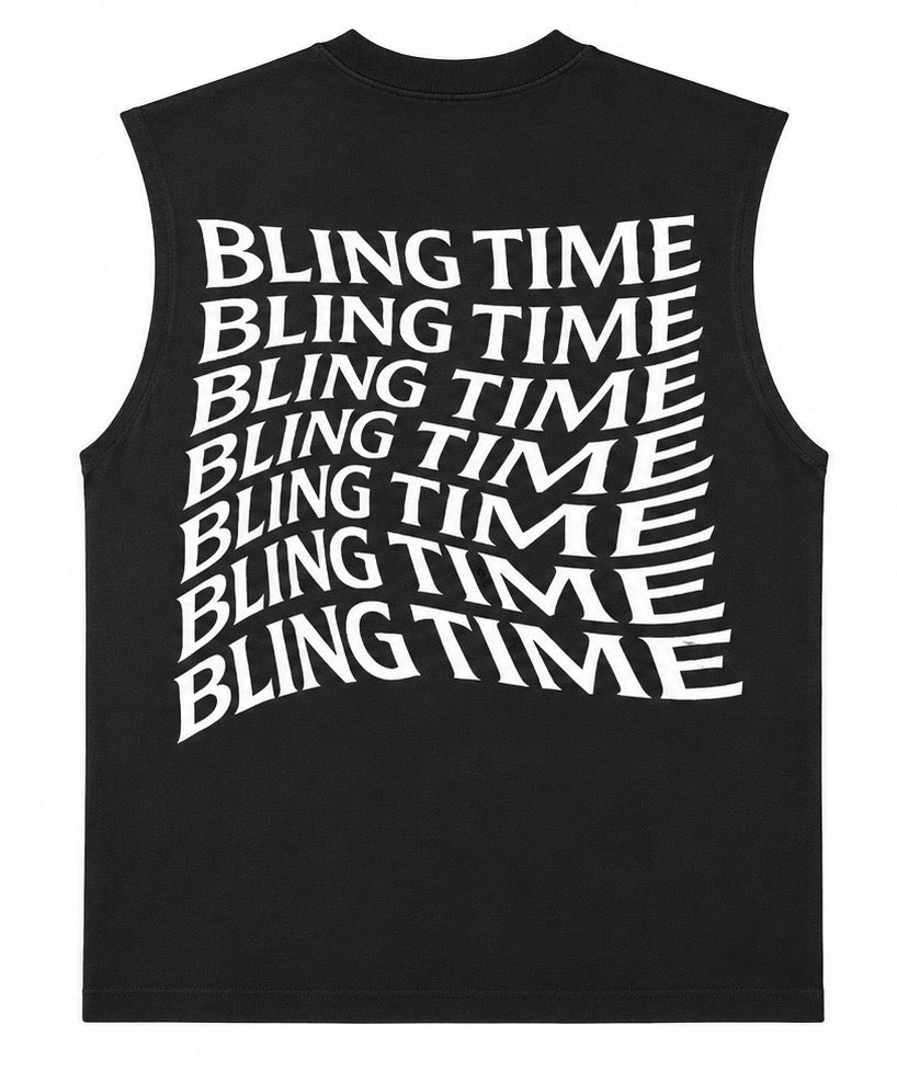 sleeveless bling time shirt